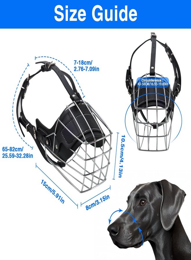 KEUYE Great Dane Muzzle to Prevent Biting,Extra Large Dog Muzzle for Great Dane,Metal Basket Muzzle for Great Dane Breathable and Drinkable - Image 2